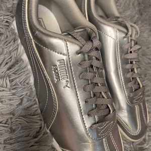 Silver Metallic Puma Sneakers